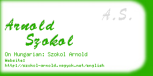 arnold szokol business card